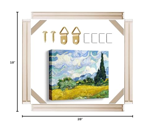 Canvas Stretcher Bars 10x20 Inch Frame Kit, Available in 25+ size Wood Stretcher Bars for Home and Office, Gallery Wrap Wall Arts Supply for Oil Painting, Poster, Picture & Paint by Numbers - size: 10" x 20"