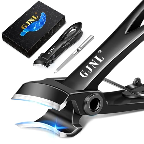 Slanted Curved Toenail Clippers for Seniors Toenails | Heavy Duty Nail Clippers for Men Thick Nails with Wide Jaw Opening, Black - color: Black Slanted Head