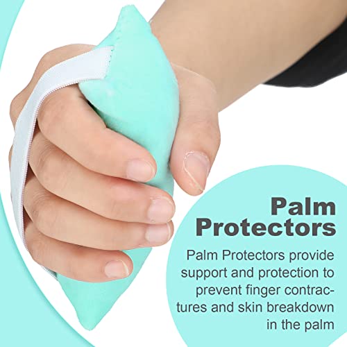 6 Pcs Palm Grip Protector Hand Contracture Cushion with Elastic Band Sweat Resistant Soft Washable Hand Palm Protector Physical Therapy Exercisers for Right Left Finger