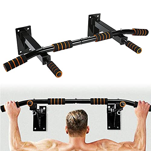 Wall Mounted Pull Up Bar for Indoor Workout,Multifunctional Chin Up Bar Fitness Bar with 3 Holding Positions,Space Saving