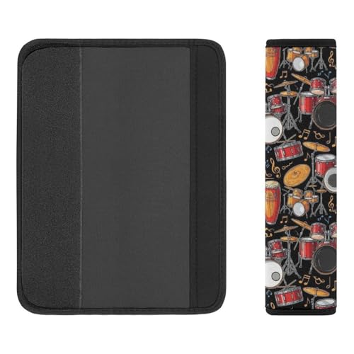 2 Pack Black Drum Kit Seat Belt Cover Universal Fit Shoulder Protector for Adults and Children, Most Cars, Comfortable Driving - color: Pattern 663