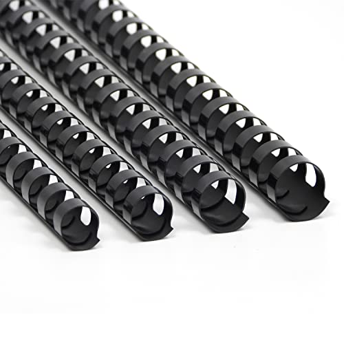 Rayson CR12141618BK Plastic Binding Combs 1/2in. 9/16in, 5/8in, 11/16in, 19-Ring Letter Size, Black Comb Binding Spines, Multi-Size Pack of 80 - color: Black, size: Letter size - 1/2in, 9/16in, 5/8in, 11/16in,