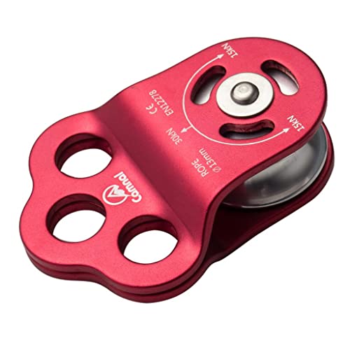 Triple Attachment System Climbing Pulley, 30KN Aluminum Alloy for 13mm Rope, Rock Climbing, Hauling and Rigging