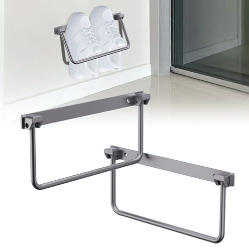 SKTYANTS 12 Inch Wall Mounted RV Shoe Rack Foldable Aluminum Shelf Camper Trailer Shoe Holder Organizer with Screws Accessories (2 Pack) - color: 2 Pack