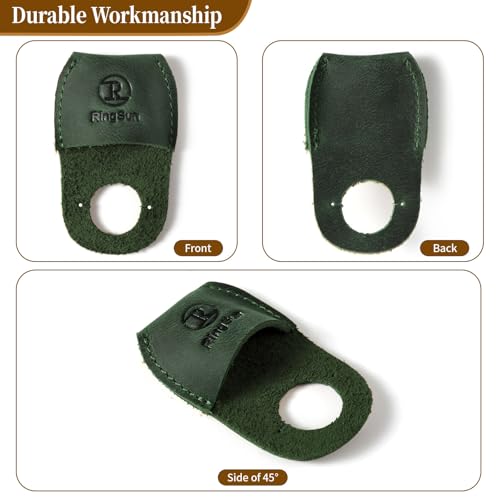 Thumb Guard Wood Carving Tools, Leather Finger Protector, Handmade Carpenter Working Carving Kit Accessories Green - color: Green
