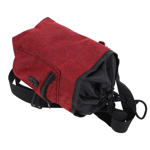 ABOOFAN Bouldering Chalk Bag with Zipper Pocket Burgundy Non-Slip Climbing Gear Waist Sling for Rock Climbing and Gymnastics Weightlifting