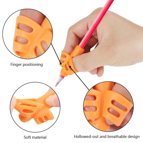 SANNIX 16 Pack Pencil Grips for Kids Handwriting, Pencil Holder for Kids | Handwriting Grip, Ergonomic Training Pen Grips, Writing Tool for Toddlers, Preschoolers, Children - color: 16pcs-2 Finger Grip