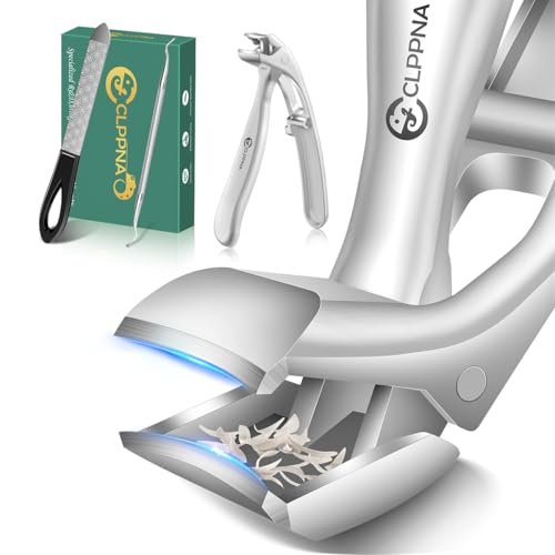 Toenail Clippers for Seniors, 2026 Upgrade Angled Head Nail Clippers for Men with Catcher, CLPPNA Ergonomic Toenails Clipper for Thick Toenails Long Handle, Sharp Wide Jaw Fingernail Clippers Adult - style: 3PCS(2025 Angled Sliver ）
