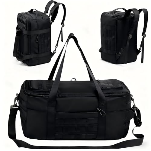 kokkoya Tactical Gym Bag for Men 40L Tactical Duffel Bag Backpack Gym Bag Large With MOLLE Water Resistant 600D Degree Full Opening Powerlifting for Travel Crossfit Football