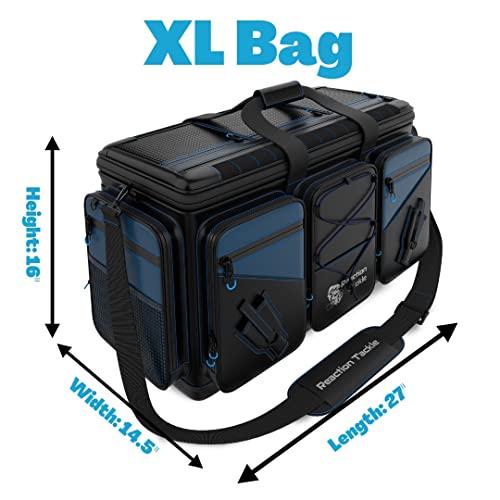 Reaction Tackle Saltwater Fishing Tackle Bags, Water Resistant 1000D PVC Tackle Box Bag with Removable Dividers, Fits 3600 and 3700 Trays, XL - size: XL Bag