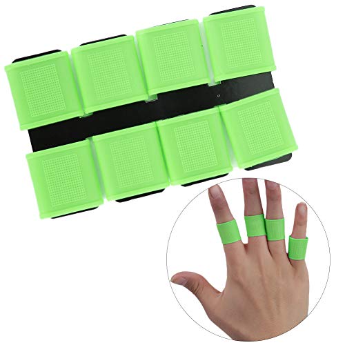 Finger Sleeves, 8pcs Finger Protector Silicone Finger Tube Golf Gloves Golf Finger Protector Tape Anti Slip Elasticity Golfer Swing Grip Golf Finger Band Cover Sets (Green) - color: Green