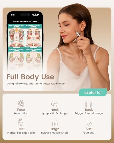 lifechill Trigger Point Massage Tools Pain Relief Deep Tissue, FSA Eligible | Metal Gua Sha Fascia Release Tools, Muscle Scraper Acupressure Tool for Pressure Point Massage, Lymphatic Drainage Massager
