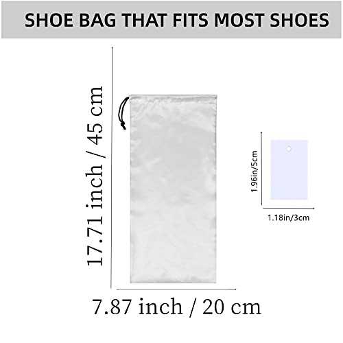 GONGKANGYUAN 4 Pack Shoe Bags for Travel Satin Fabric Shoe Bag with Drawstring for Men Women Travel Protecting Storing Shoes - color: White