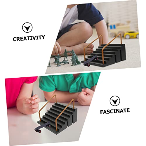 Abaodam Fingerboard Ramp 2 Pcs Finger Skate Park Kit with Fingerboard Obstacles Skateboard Park Part for Kids Training Finger Coordination Desk .51 X 5.11 X 4.52 in