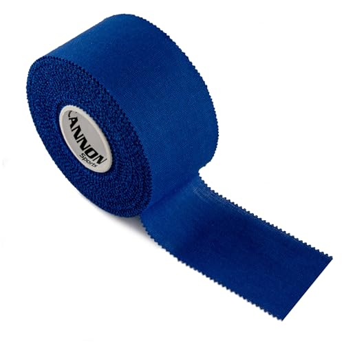 Cannon Sports Premium Athletic Tape - 1.5” x 45 Feet Per Roll - Easy Tear, No Sticky Residue, Very Strong, Hypoallergenic and Latex Free - Ideal for Sprains, Strains, First Aid - Pack of 3 (Blue) - color: Blue