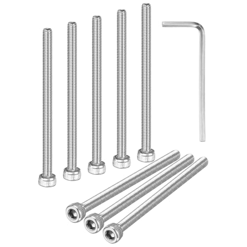 M METERXITY 20-Pack M3 x 50mm Socket Head Cap Screws, 304 Stainless Steel Hex Machine Bolts, Allen Socket Drive Screw with Hex Wrench for Repair/DIY, Fully Threaded Fasteners Kit [Silver] - size: M3 x 50mm