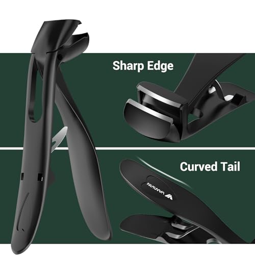 Angled Head Nail Clippers for Seniors, Ergonomic Toenail Clippers for Thick Nails with Wide Jaw Opening, Premium Steel Nail Cutter Nail Clippers with Catcher for Men and Women Black - style: Black Angled Head