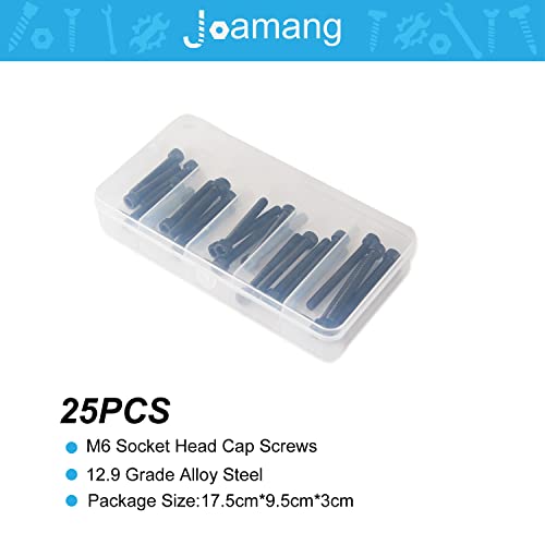 M6 x 40mm 45mm 50mm 55mm 60mm Hex Socket Head Cap Screws Bolts, 12.9 Grade Alloy Steel, Black Oxide Finish, Metric Allen Drive, Fully Threaded, Assortment Kit 25Pcs - size: Socket M6x40-60 mm