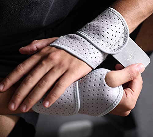 HiRui 2 Pack Wrist Compression Strap and Wrist Brace Sport Wrist Support for Fitness, Weightlifting, Tendonitis, Carpal Tunnel Arthritis, Pain Relief-Wear Anywhere-Adjustable (Gray) - color: Gray