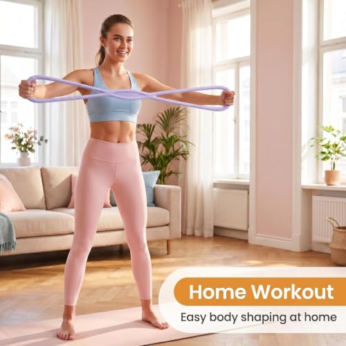 Figure 8 Resistance Band, Figure 8 Resistance Bands for Women Men,Resistance Band Figure for Working Out, Non-Slip Handles, Home Gym, Yoga & Physical Therapy - color: 15 LBS PURPLE