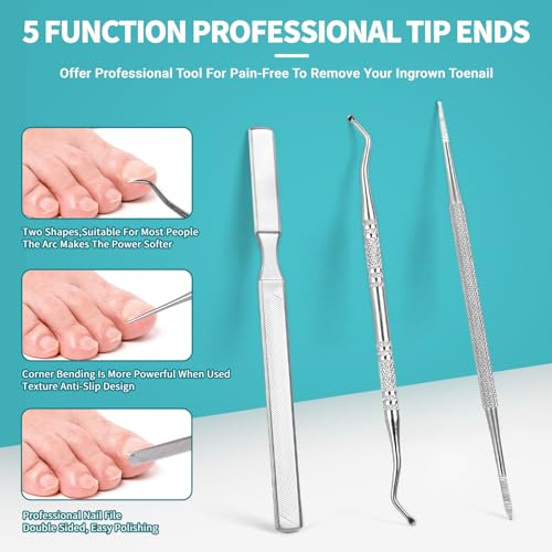 Toenail Clippers for Ingrown & Thick Toenails - Heavy Duty Toe Nail Clippers for Remove Side Ingrown Toenail with Angled Sharp Blades, Professional Pedicure Tool with Long Handle for Seniors & Men - style: Paronychia Nemesis - Red Kit
