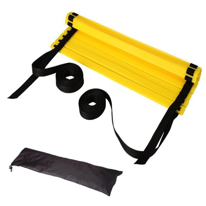 Training Ladder Nylon Rope PP Rope Adjustable Spacing Speed Footwork Practice Equipment (8m / 26.25ft 16 Rung)