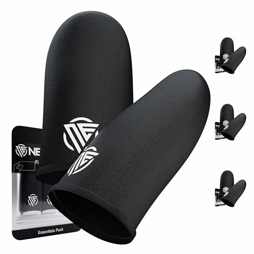 Gaming Finger Sleeves Cots Gloves Covers Protectors Thumb Hand Guard Sleeve for PUBG Mobile Phone Gamer Grip Pro - color: Black - Essentials