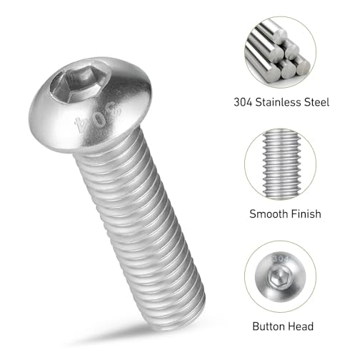 695PCS M3 Bolt Assortment Kit, Hex Socket Button Head Screws Nuts Bolts Washer Assortment Kit 304 Stainless Steel M3 x 6/8/10/12/16/20/25/30mm - size: M3 695PCS Button SS