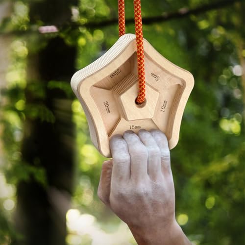 POWER GUIDANCE Hangboard Climbing Finger Board Climbing Board to Strengthen The Climbing Grip Made of Wood for Indoors and Outdoors