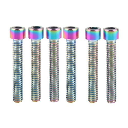 6Pcs Bike Screws M6x10 12 16 18 20 25 30 35mm Stainless Steel Socket Head Cap Allen Hex Bolt (Ranibow, M6 x35mm) - color: Ranibow, size: M6 x35mm