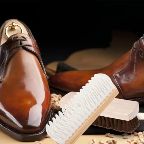Boot Suede Brush for Shoes Cleaning,Horse Hair Brush for Leather