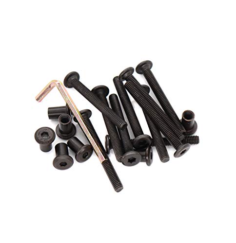 10-Pack M6x55mm Black Socket Cap Screws Barrel Nuts Kit - size: M6 x 55mm (10 pcs)
