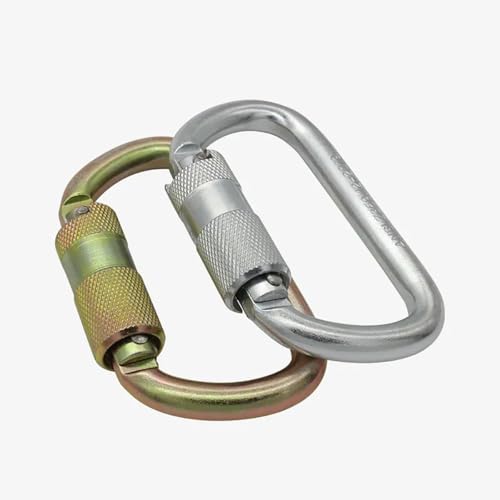 Heavy Duty Carabiner 30KN(6500LBS) Auto Locking Climbing Carabiners Clips for Rock Climbing,Rappelling,Hunting, Rescue Equipment(CE Rated,D Shape) - color: Black(1Pack)