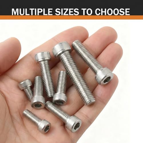 M6 x 20mm (30 Pack) Socket Head Cap Screws Bolts, 304 Stainless Steel 18-8, Allen Socket Drive, Full Thread, Bright Finish