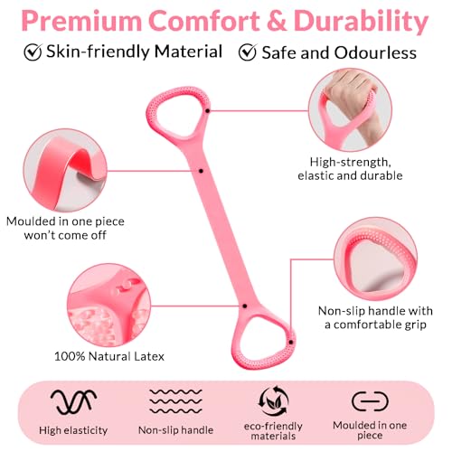 3 Pack Figure 8 Resistance Band with Handles - Bands for Working Out - Arm Back Shoulder Training Ropes - Portable Exercise Equipment for Yoga Pilates Stretching and Strength Training
