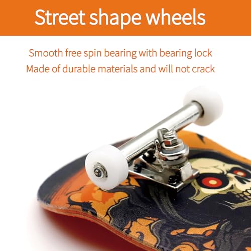 36mm Pro Fingerboard with Wooden Finger Skateboard Deck Upgraded Finger Board Trucks Street Shape Bearing Wheels (Tree) - color: Tree