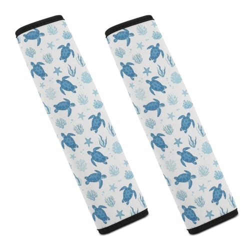 2 Pack Breathable Car Seat Straps Shoulder Pads for Elderly Support, All Vehicles, Blue Turtle Seat Belt Cushion, Neck and Shoulder Support - color: Pattern 462