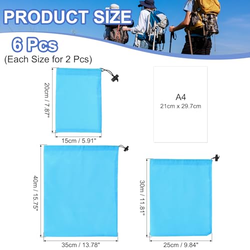 Drawstring Bag with Toggle, Stuff Sack String Waterproof Travel Storage Bags Cinch Stuff Pouch -Fitting for Yoga - color: Sky Blue