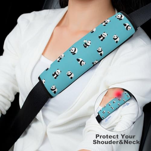 2 Pack Cute Panda Seat Belt Shoulder Pad Universal Fit Harness Pads Strap for Kids, Car Seats Pushchair Strollers High Chair Pushchair, Shock Absorption - color: Pattern 168