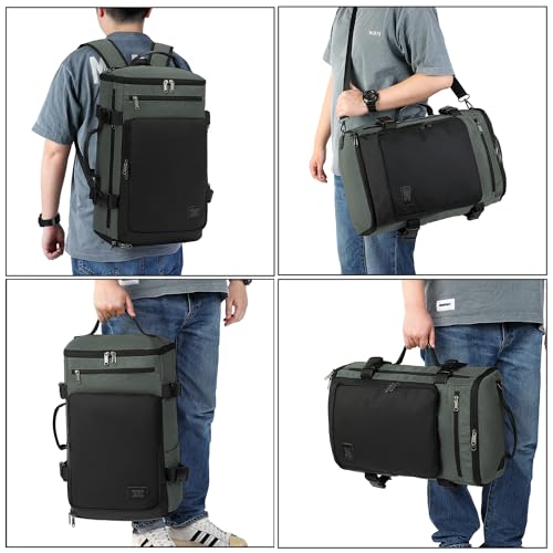 Kalesi Gym Duffle Bag Backpack 4-Way Waterproof with Shoes Compartment for travel Sport Hiking laptop Business-grey - color: Business-grey