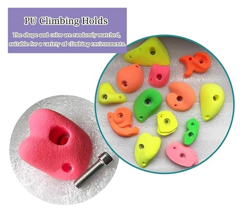 Climbing Kit,Climbing Holds, Set of 5 Screw-On Rock Climbing Holds, Random Style Climbing Grab Rocks, Home School Rock Climbing Wall(5pcs-Solid Wall Installation) - size: 5pcs-Solid wall installation