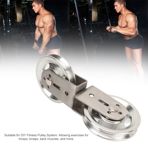 Cable Pulley System, Two Way Pulley Block, Stainless Steel Silent Bearing, Suitable for pulldown attachments on Home Fitness Equipment. - size: Aluminium