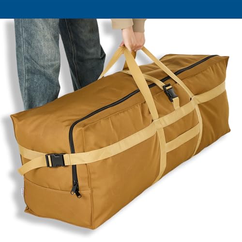 Arxus Large Duffel Bag, Waterproof Carry on Weekend Overnight Storage Bag over Luggage for Airline, Travel, Camping, Moving - color: 180L-Khaki
