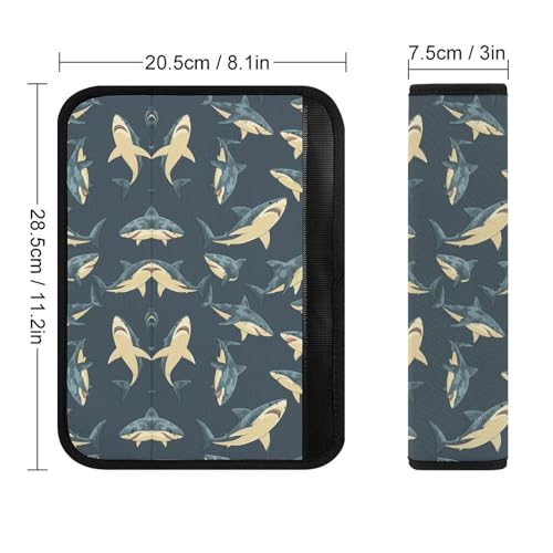 2PCS Soft Padded Car Seat Straps Shoulder Pads for Adult Use, Most Cars, Camouflage Sharks Shoulder Protector, Shock Absorption - color: Pattern 963