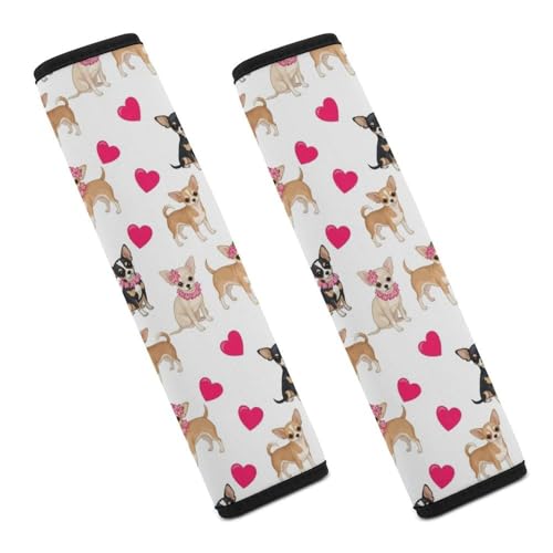 2PCS Breathable Car Seat Belt Pad for Elderly Support, Stroller Pushchair High Chair, Pet Puppy Chihuahua Dog Seat Belt Cushion, Anti-Slip Pad - color: Pattern 319