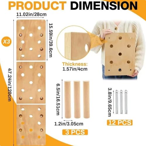 Climbing Board Wooden Pegboard Strength Training Upper Body Workout Smooth Polished Surface Design Suitable for Home or Garage Use - style: Style A