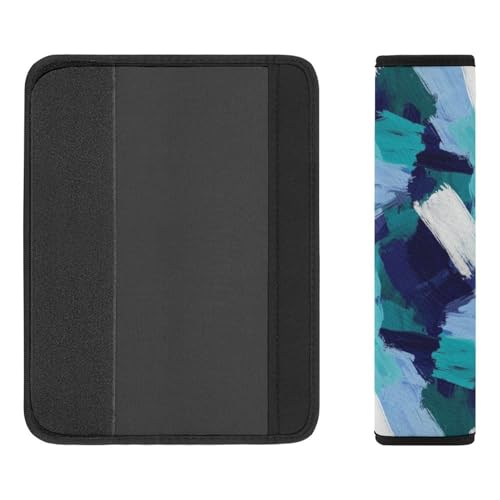 2 Pack Teal Grey Turquoise Blue Abstract Art Seat Belt Shoulder Pad Breathable Shoulder Harness Cover for Child, All Vehicles, Neck and Shoulder Support - color: Pattern 95