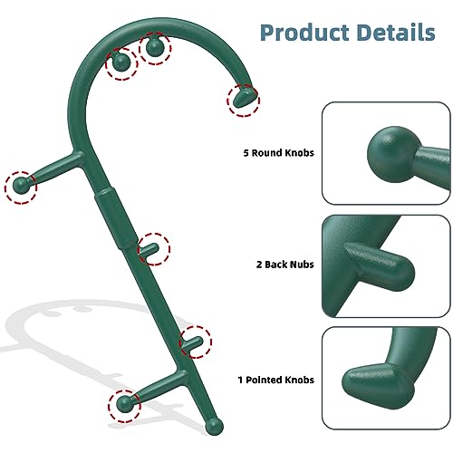 KEINE MARKE Trigger Point Massage Tool Body Deep Tissue Handheld Back, Neck, Shoulder, Leg and Feet Massager Rod, Muscle Release Tool Self Massage Hook Cane for Women & Men - color: Green