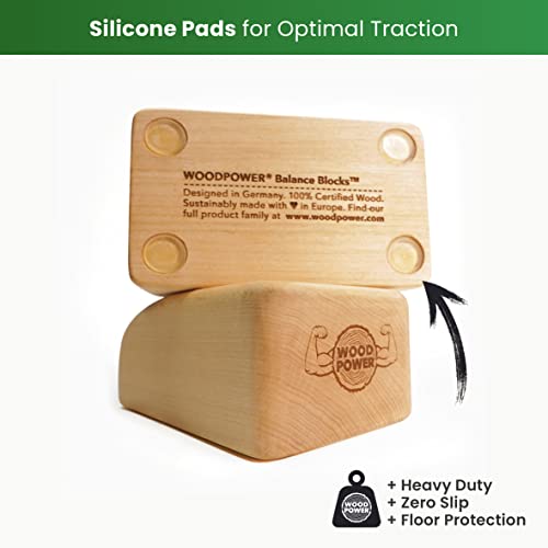WOODPOWER BalanceBlocks - Handstand Blocks & Yoga Block in One - Bodyweight Training, Gymnastics, Acrobatics, Yoga, Yoga prop and accessory, Lightweight, Good for Travel, Premium European Quality (Pack of 2) - size: Comfort Edition