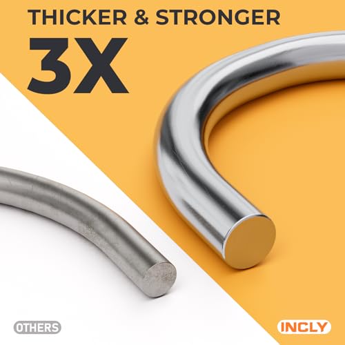 INCLY 100PCS 1/4 Inch Pegboard J Hooks with Peg Locks & Rubber Tipped | Heavy Duty, Peg Board Hooks Accessories,Peg Board Tool Hangers,Fit 1/4" Pegboard for Wall Hanging Tools or Display Jewelry